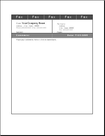 fax cover sheet template ringer